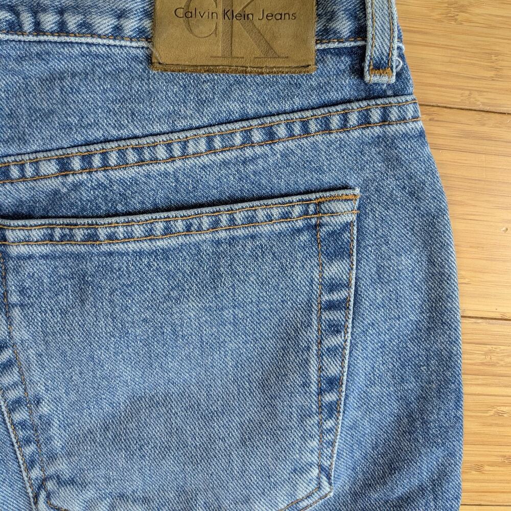 Calvin Klein Jeans 12 Blue Vintage 90s Y2K Boot Cut Straight 100% Cotton Denim - Picture 9 of 14
